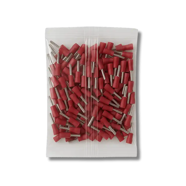 Terminal Pino Agulha Pré Isolado Vermelho 0,5mm a 1,5mm 100 unidades