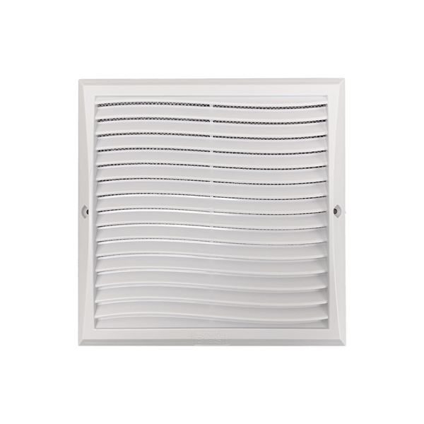 Grelha de ventilação plástica quadrada branca com tela 20 x 20cm
