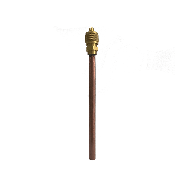 União com Válvula de Serviço do Tipo Schrader (Ventil de Cobre) 1/4" Solda 100mm