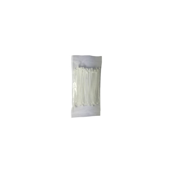 Abraçadeira de Nylon Branca 2,5mm x 100mm 100 Unidades