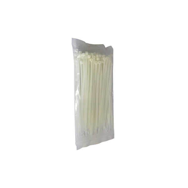 Abraçadeira de Nylon Branca 2,5mm x 200mm 100 Unidades