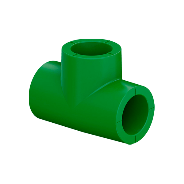 Tê Normal Fêmea PPR Verde Termofusão Água Quente Fria 90mm