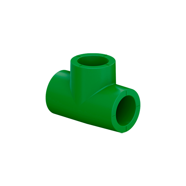 Tê Normal Fêmea PPR Verde Termofusão Água Quente Fria 75mm