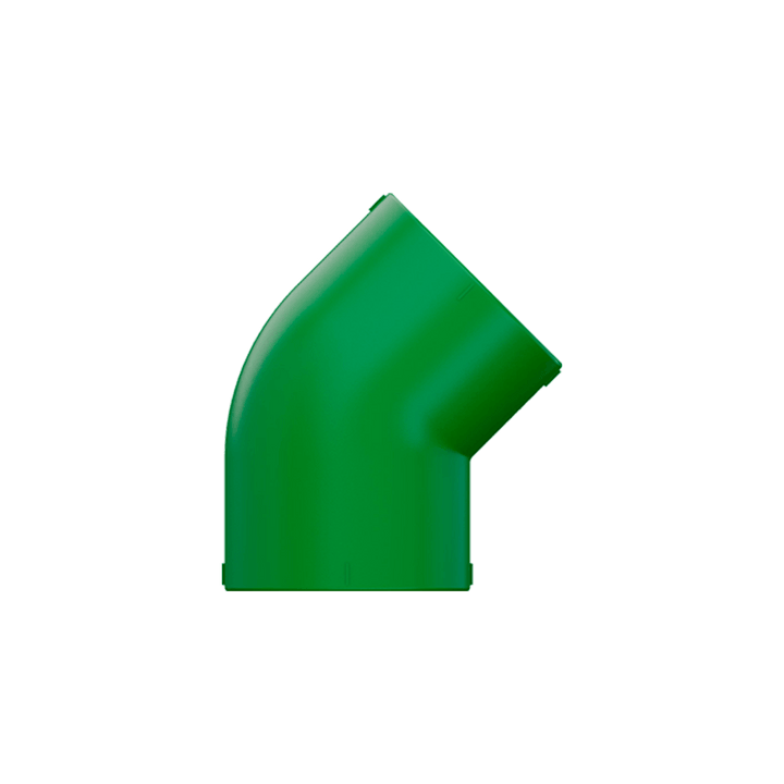 Joelho Cotovelo 45° PPR Água Quente Fria 90mm