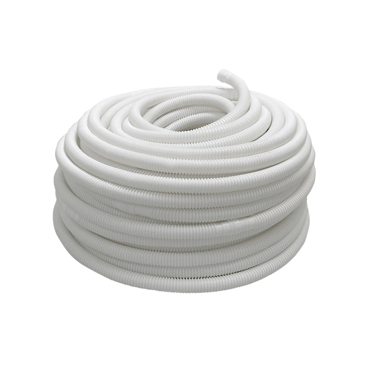 Mangueira Plástica Branca Corrugada Dreno Ar Condicionado Split Conector Liso 1/2"