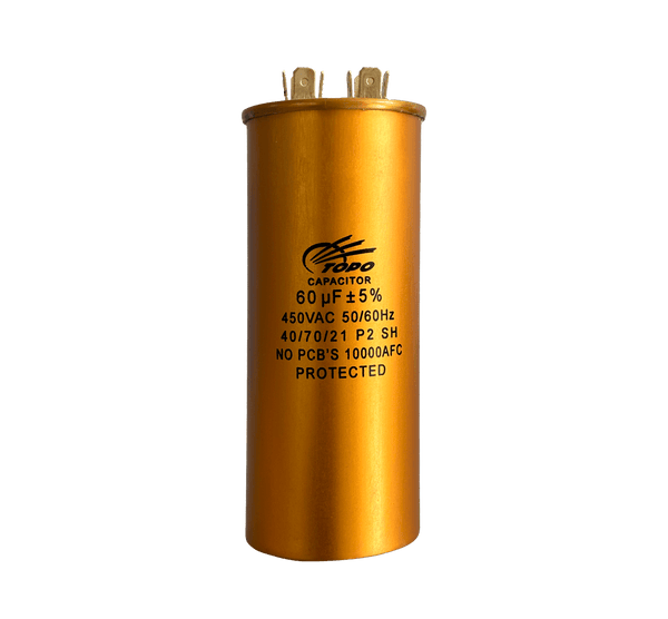 Capacitor Permanente Ar Condicionado Alumínio 60uF ±5% 450V