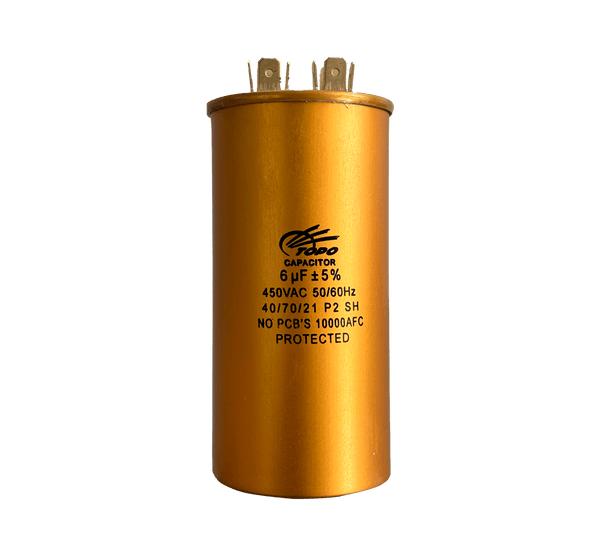 Capacitor Permanente Ar Condicionado Alumínio 6uF ±5% 450V