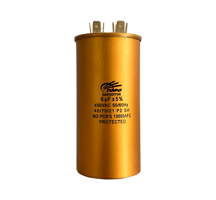 Capacitor Permanente Ar Condicionado Alumínio 6uF ±5% 450V