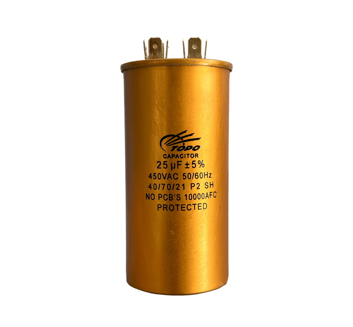 Capacitor Permanente Ar Condicionado Alumínio 25uF ±5% 450V
