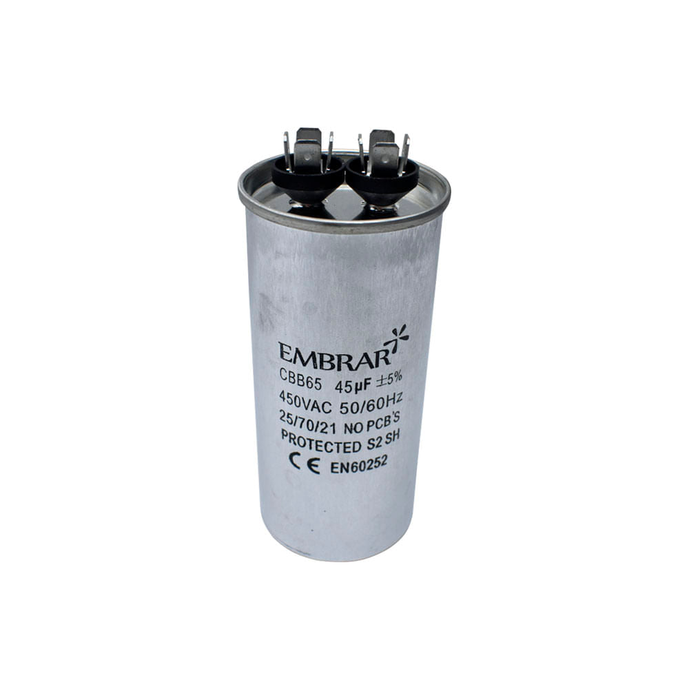 Capacitor Permanente 45uF 450V Alumínio – Embrar