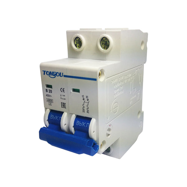 Disjuntor Din Bipolar (bifásico) 20A 230-400V Curva B 4.5ka
