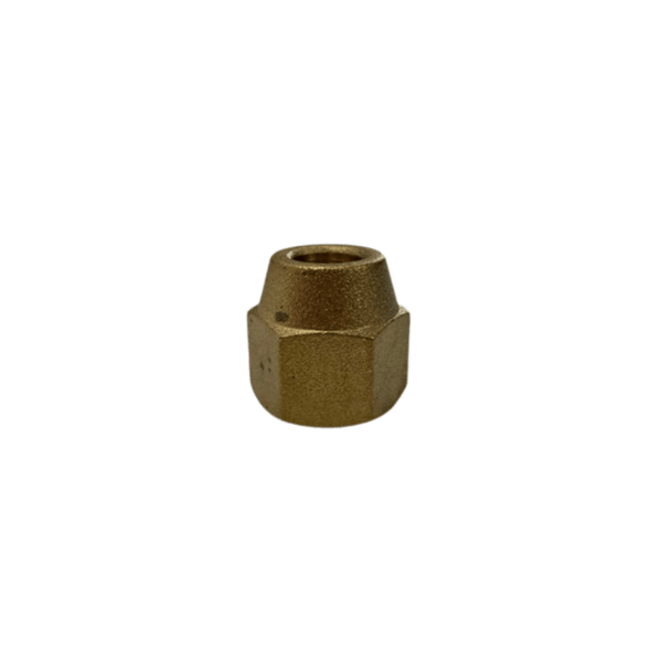 Porca Flange Curta Latão 1/4 Rosca SAE Refrigeração Ar Condicionado