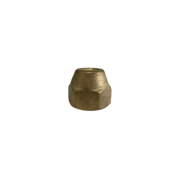 Porca Flange Curta Forjada Latão 1/4 Rosca SAE Refrigeração Ar Condicionado