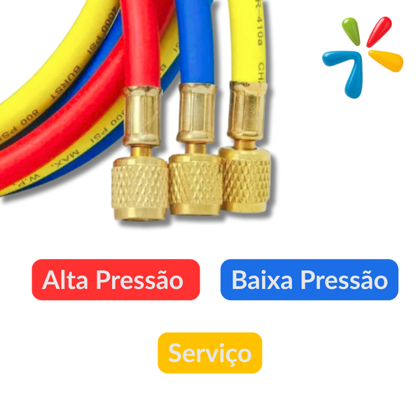 Mangueiras para Manifold 150cm 1/4 SAE R22/R134A/R404A/R407C/R502