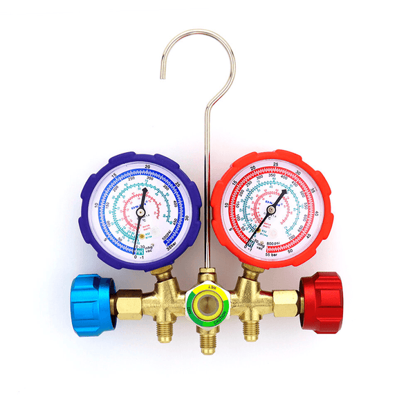 Manifold Profissional Ar Condicionado Refrigeração com Visor e Mangueiras R22 R32 R134A R410A DSZH