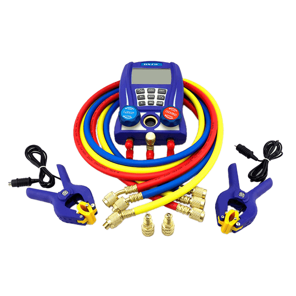 Manifold Digital Profissional Vacuômetro Integrado 88 Gases Refrigerantes DSZH