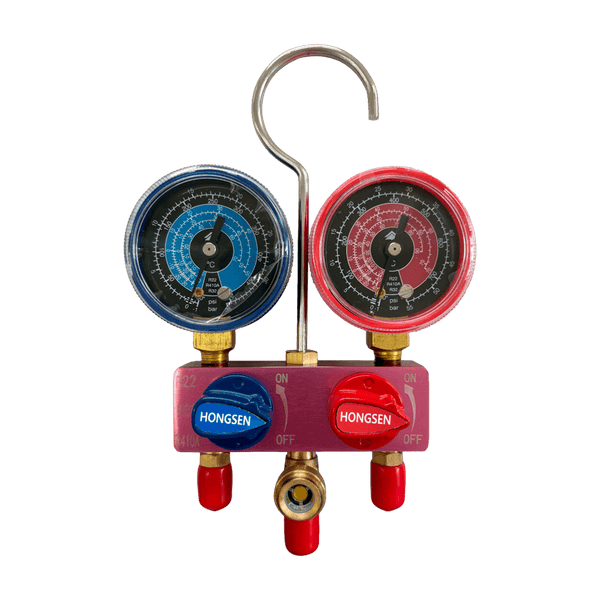 Manifold Mini Profissional Ar Condicionado Refrigeração com Visor R22 R32 R410A