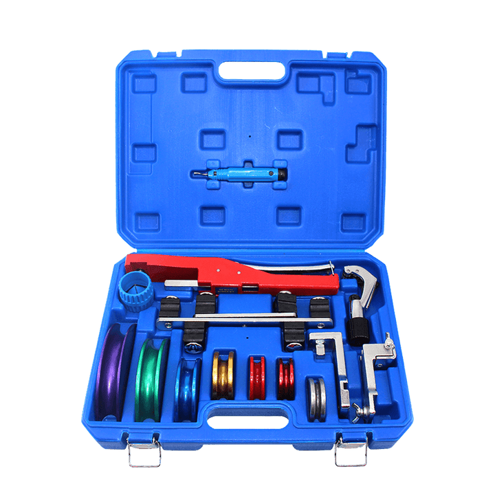 Kit Curvador 90 Graus Reversível Profissional de Tubos 1/4" a 7/8" + Cortador 1/8" a 1.1/8" + Escareador 3/16" a 1.1/2" + Rebarbador Caneta