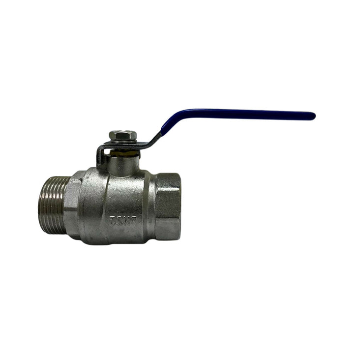 Válvula de Esfera Passagem Plena Alavanca Rosca Fêmea Macho 1.1/4" Azul