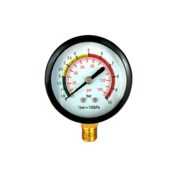 Manômetro Hidráulico 10 Bar (140psi) 1/4” BSP 63mm