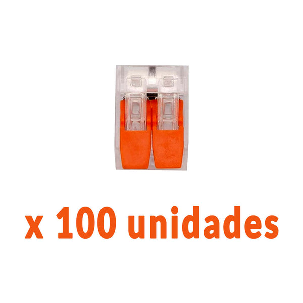 Conector de Emenda Tipo Wago 2 Polos 600V 32A 4mm² - 100 unidades