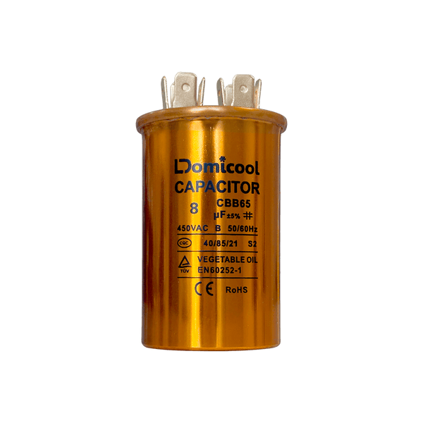Capacitor Permanente Ar Condicionado Alumínio 8uF ±5% 450V