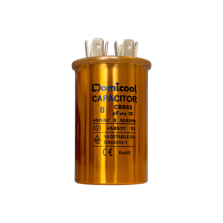 Capacitor Permanente Ar Condicionado Alumínio 8uF ±5% 450V