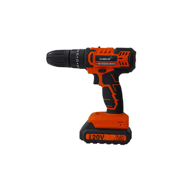 Parafusadeira/Furadeira Com Impacto Sem Fio Brushless 1/2” 13mm 20V Bateria Lítio 1.5Ah Carregador Bivolt Automático