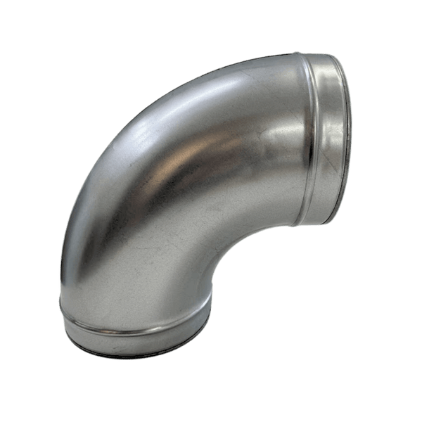 Curva 90º 200mm de Chapa de Aço Galvanizada