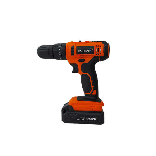 Kit Parafusadeira/Furadeira Sem Fio 3/8” 10mm 12V Bateria Lítio 1.3Ah Carregador Bivolt Automático - 74 Acessórios