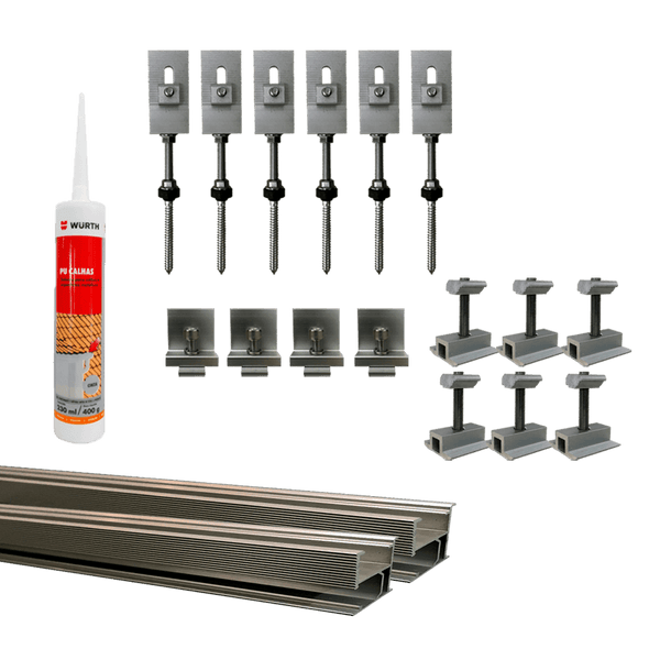 Kit Suporte para Instalação de até 4 Placas (Painéis) Solares