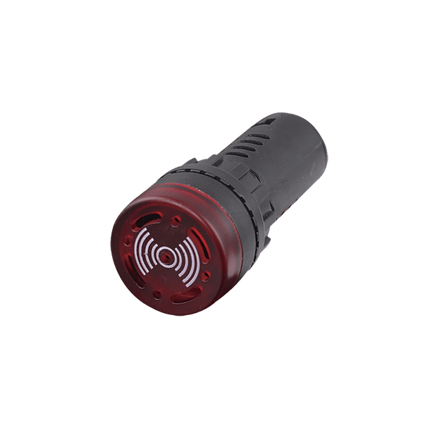 Sinaleiro Sonoro Audiovisual Buzzer Cigarra LED Vermelho 22mm 220V