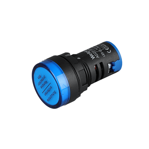 Sinaleiro Plástico LED Monobloco Azul 22mm 220V